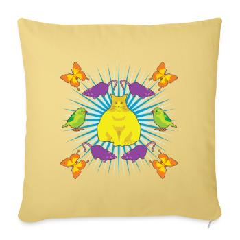 Kattguden! - Sofa pillowcase 17,3'' x 17,3'' (45 x 45 cm) - washed yellow - Front