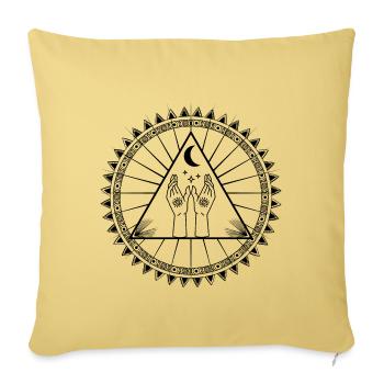 Universe Spiritual Tattoo Hands Moon Stars - Sofa pillowcase 17,3'' x 17,3'' (45 x 45 cm) - washed yellow - Front