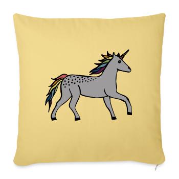 Cute Unicorn - Sofa pillowcase 17,3'' x 17,3'' (45 x 45 cm) - washed yellow - Front