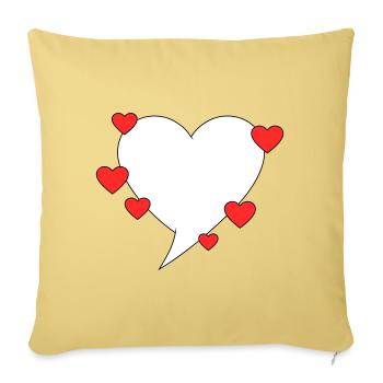 Speech bubble with hearts - Sofa pillowcase 17,3'' x 17,3'' (45 x 45 cm) - washed yellow - Front