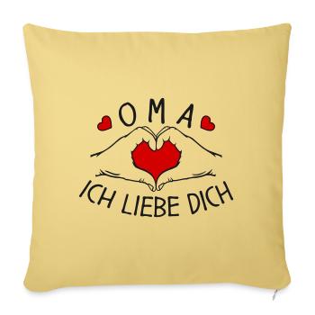 Oma ich liebe Dich - Sofakissenbezug 45 x 45 cm - Hellgelb - Vorne