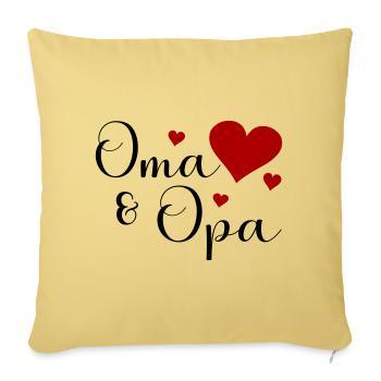 Oma und Opa - Sofakissenbezug 45 x 45 cm - Hellgelb - Vorne