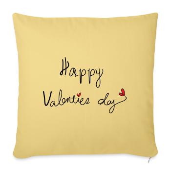 Bonne Saint-Valentin typo c2 - Housse de coussin décorative 45 x 45 cm - jaune délavé - Devant