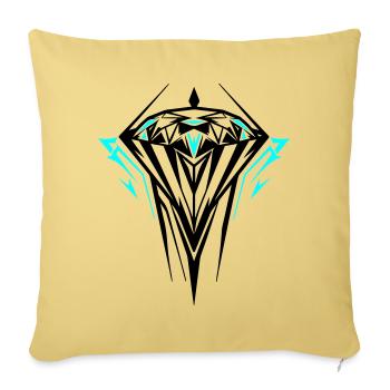 Diamond Jewel Gemstone - Sofa pillowcase 17,3'' x 17,3'' (45 x 45 cm) - washed yellow - Front