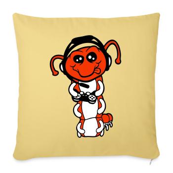 Gamer Caterpillar Nerd Gaming Controller Console Game - Sofa pillowcase 17,3'' x 17,3'' (45 x 45 cm) - washed yellow - Front