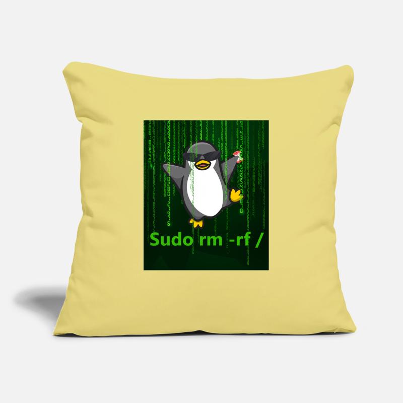 Pingouin Linux Sudo Housse de coussin décorative 45 x 45 cm