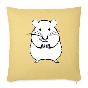 Hamster cute animal rodent animals pet vector 8 - Sofa pillowcase 17,3'' x 17,3'' (45 x 45 cm) - washed yellow - Front