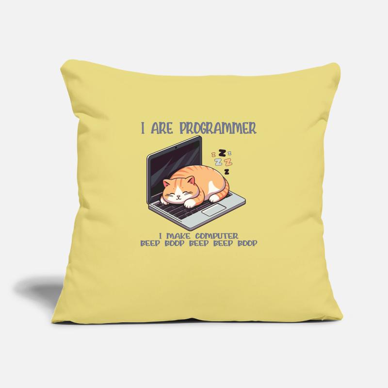 I are programmer, fat sleeping cat Sofa pillowcase 17,3'' x 17,3'' (45 x 45 cm)