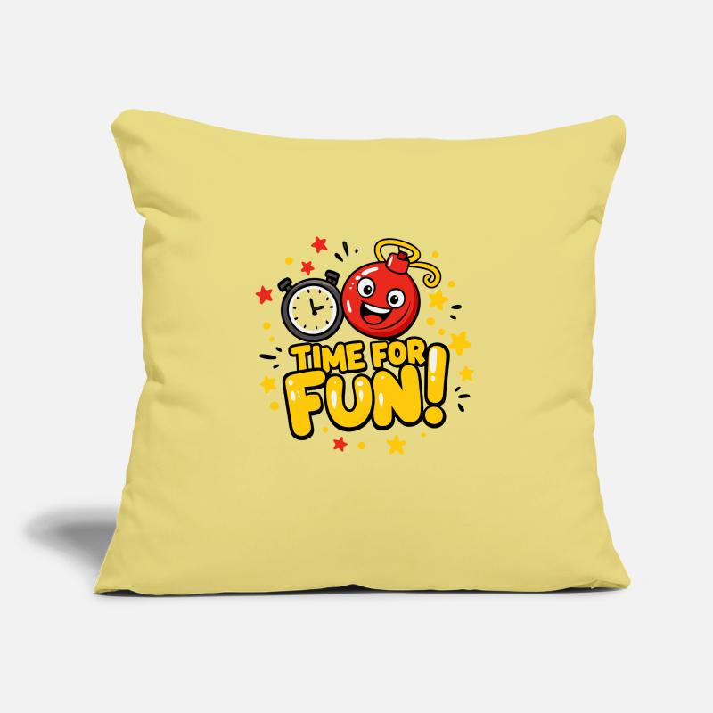 C’EST L’HEURE DE S’AMUSER Housse de coussin décorative 45 x 45 cm