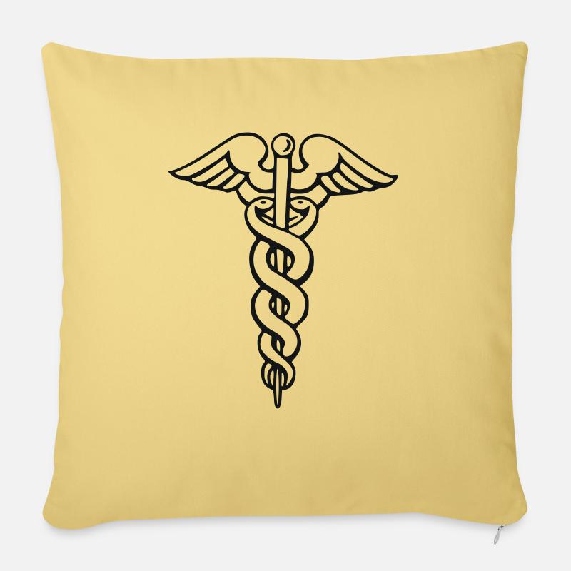 Caduceus - Sofakissenbezug 45 x 45 cm - Hellgelb
