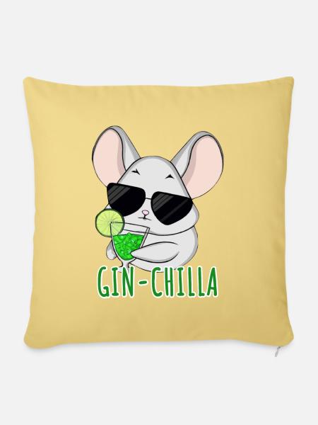 Gin- Chinchilla Gin - Sofakissenbezug 45 x 45 cm - Hellgelb