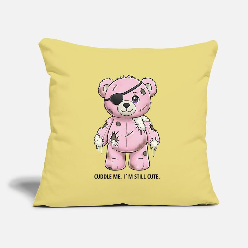 Patchwork Pinker Teddybär mit Augenklappe Sofakissenbezug 45 x 45 cm