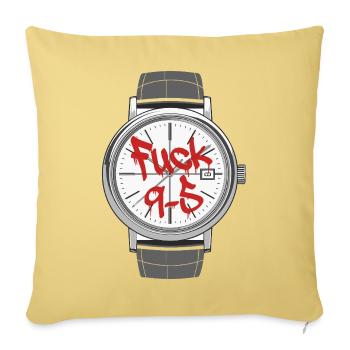 Merde, le travail de relevé de relevé de 9h à 17h est pénible - Housse de coussin décorative 45 x 45 cm - jaune délavé - Devant