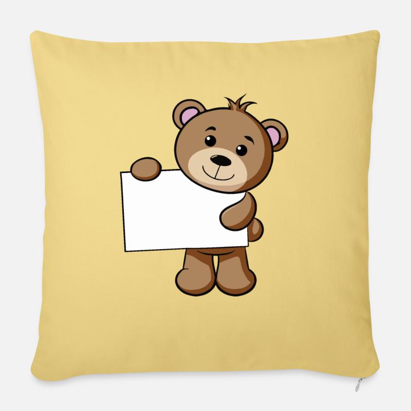 Teddy Schild - Sofakissenbezug 45 x 45 cm - Hellgelb