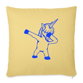 Licorne Dabbing Dab Danse Soirée Pose Geste Drôle - Housse de coussin décorative 45 x 45 cm - jaune délavé - Devant