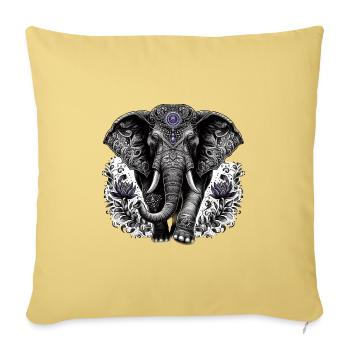 Elephant with headdress - Sofa pillowcase 17,3'' x 17,3'' (45 x 45 cm) - washed yellow - Front