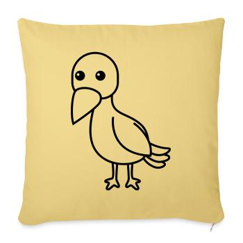 Corneille Comic Animal - Housse de coussin décorative 45 x 45 cm - jaune délavé - Devant