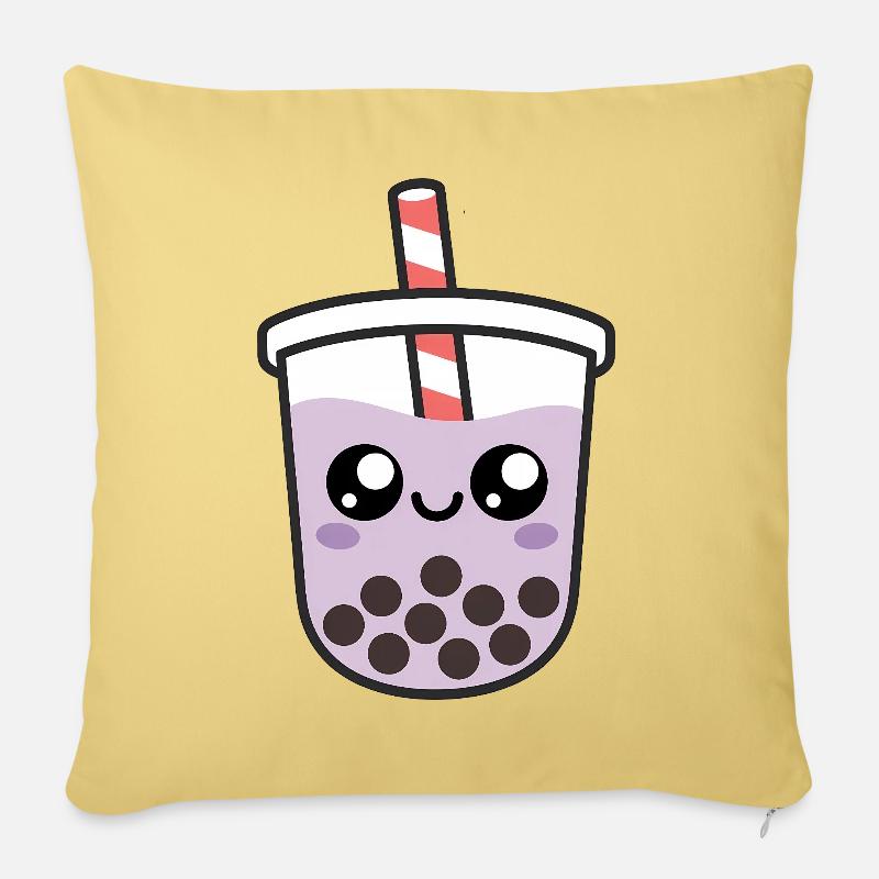 Kawaii Bubble Tee - Sofakissenbezug 45 x 45 cm - Hellgelb