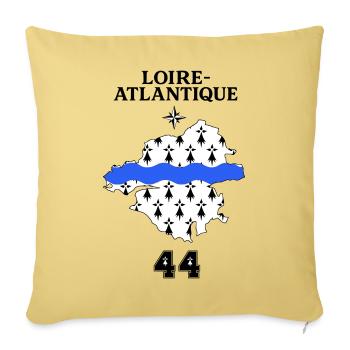 Loire Atlantique 44 - Housse de coussin décorative 45 x 45 cm - jaune délavé - Devant