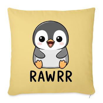 Süßer Cartoon Pinguin Chibi Rawr - Sofakissenbezug 45 x 45 cm - Hellgelb - Vorne