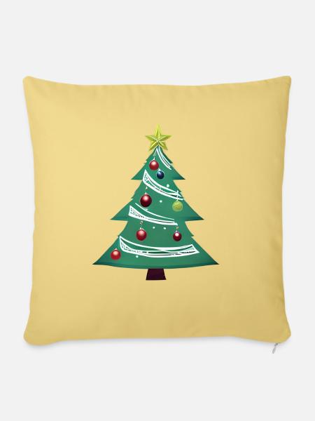 Weihnachten Geschenk Weihnachtsbaum Tannenbaum - Sofakissenbezug 45 x 45 cm - Hellgelb