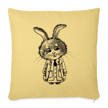 Cartoon Cuddly in dress with tie. - Sofa pillowcase 17,3'' x 17,3'' (45 x 45 cm) - washed yellow - Front