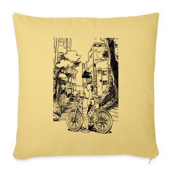 City look for MTB fans: cool biker T-shirt - Sofa pillowcase 17,3'' x 17,3'' (45 x 45 cm) - washed yellow - Front