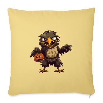 Aigle Halloween Bande Dessinée Drôle - Housse de coussin décorative 45 x 45 cm - jaune délavé - Devant