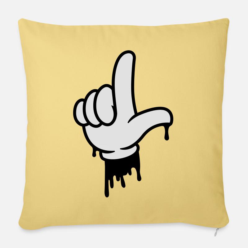 loser geste hand - Sofakissenbezug 45 x 45 cm - Hellgelb