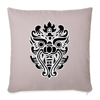 Masque tribal à tête de dragon thaïlandais - Housse de coussin décorative 45 x 45 cm - taupe clair - Devant