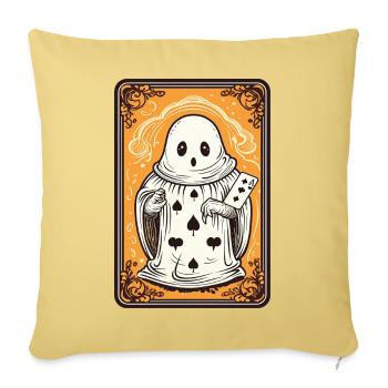 Tarot Karte Geist mit Pik Ass Karte - Sofakissenbezug 45 x 45 cm - Hellgelb - Vorne