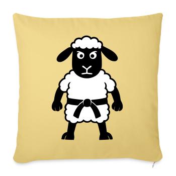 Karate Sheep - Sofa pillowcase 17,3'' x 17,3'' (45 x 45 cm) - washed yellow - Front