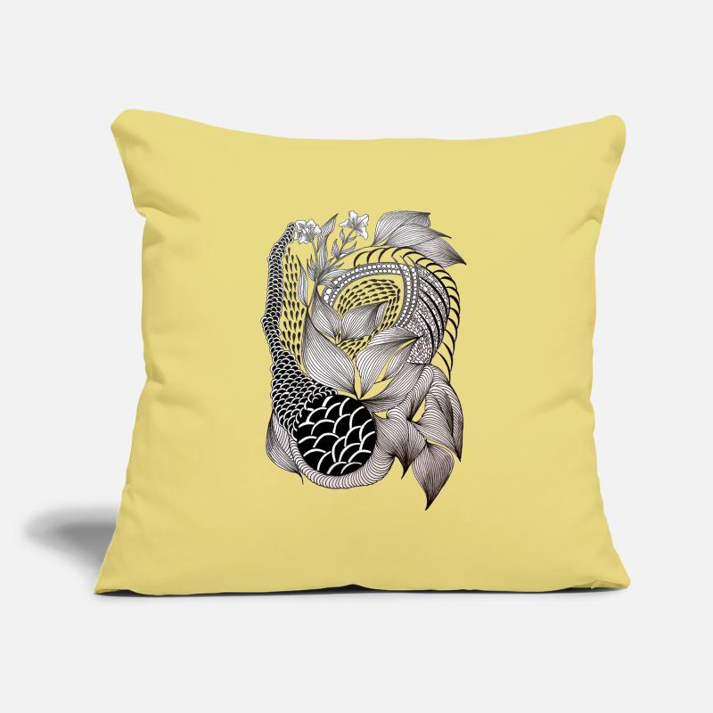 Black and White Leaf Snake Pattern Sofa pillowcase 17,3'' x 17,3'' (45 x 45 cm)