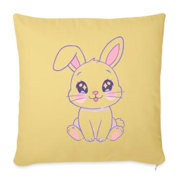 Kawaii Häschen Pastellglanz - Sofakissenbezug 45 x 45 cm - Hellgelb - Vorne