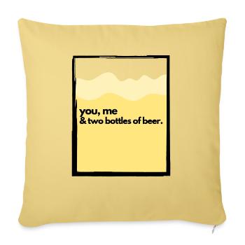 You, Me & Two Bottles of Beer - Sofa pillowcase 17,3'' x 17,3'' (45 x 45 cm) - washed yellow - Front