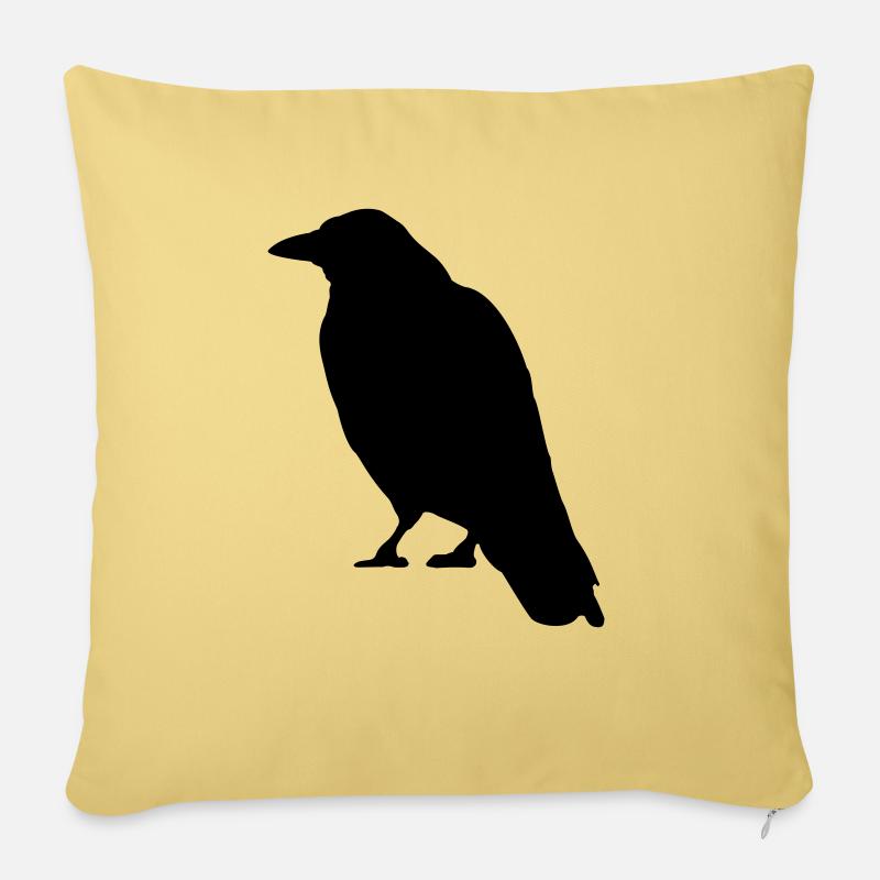 Black Crow Vogel - Sofakissenbezug 45 x 45 cm - Hellgelb