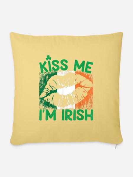 Ireland Lips - Sofakissenbezug 45 x 45 cm - Hellgelb
