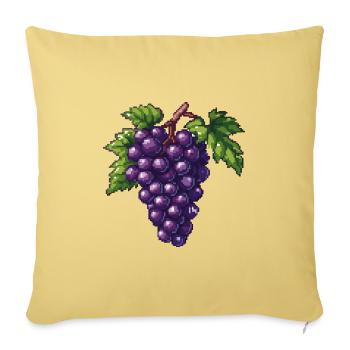 Raisin Icône Pixel - Housse de coussin décorative 45 x 45 cm - jaune délavé - Devant