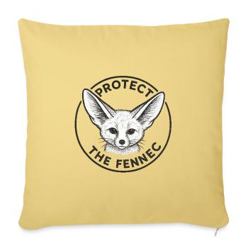 Protéger le Fennec - Housse de coussin décorative 45 x 45 cm - jaune délavé - Devant