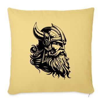 Viking Head Warrior Viking - Housse de coussin décorative 45 x 45 cm - jaune délavé - Devant