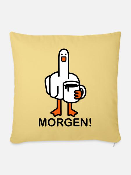 Guten Morgen! - Sofakissenbezug 45 x 45 cm - Hellgelb