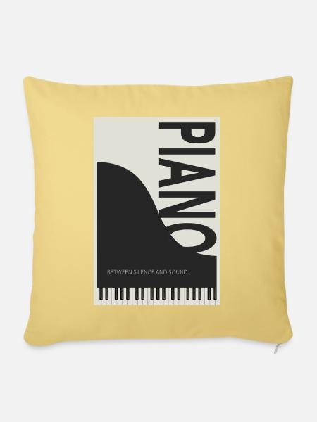 Piano – Between Silence and Sound - Sofakissenbezug 45 x 45 cm - Hellgelb