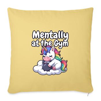Mentally at the Gym Unicorn - Sofa pillowcase 17,3'' x 17,3'' (45 x 45 cm) - washed yellow - Front