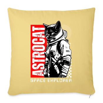 Space Cat Astronaut Astrocat - Sofakissenbezug 45 x 45 cm - Hellgelb - Vorne
