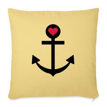 anchor captain star love - Sofa pillowcase 17,3'' x 17,3'' (45 x 45 cm) - washed yellow - Front