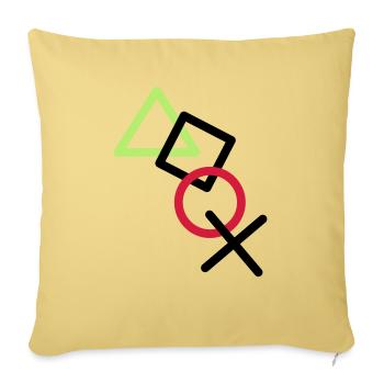 X square triangle icons controller game circle lo - Sofa pillowcase 17,3'' x 17,3'' (45 x 45 cm) - washed yellow - Front