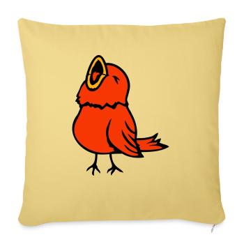Budgie, songbird, sparrow, bird, chirp, cute - Sofa pillowcase 17,3'' x 17,3'' (45 x 45 cm) - washed yellow - Front