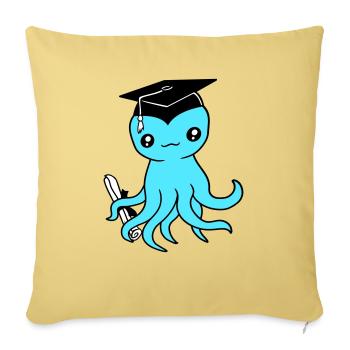 Octopus High School Graduation Passed College - Housse de coussin décorative 45 x 45 cm - jaune délavé - Devant