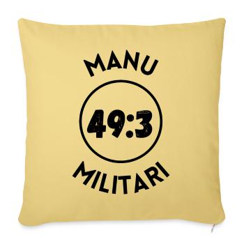 LOGO Manu militari - Housse de coussin décorative 45 x 45 cm - jaune délavé - Devant