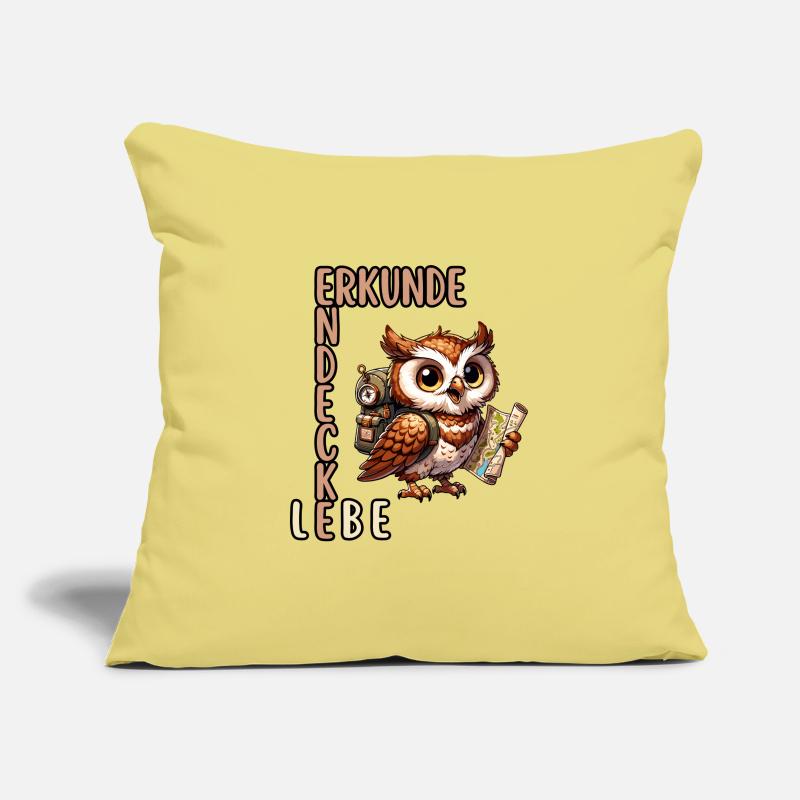 Explore, Discover, Live Owl Sofa pillowcase 17,3'' x 17,3'' (45 x 45 cm)